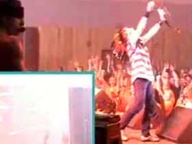 Crazy video: 'Indian chief' Ted Nugent shoots guitar with flaming arrow